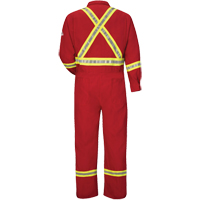 Flame-Resistant Deluxe Coveralls with Reflective Trim, Size 38, Red, 5.6 cal/cm² M & M Nord Ouest Inc
