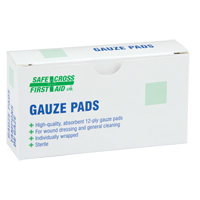 Gaze, Tampon, 3" lo x 3" la, St&eacute;rile, Dispositif m&eacute;dical Classe 1 M & M Nord Ouest Inc