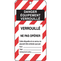 Étiquettes de verrouillage, Plastique, 3" la x 5-3/4" h, Français SE343 | M & M Nord Ouest Inc