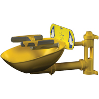 Postes de douche oculaire/faciale Halo, Installation Montage mural, Bol Plastique M & M Nord Ouest Inc