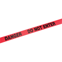 Rubans standards pour barricades, Anglais, 3" la x 1000' lo, 2 mils, Rouge M & M Nord Ouest Inc
