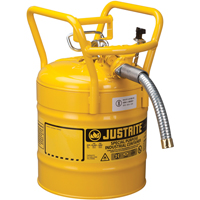 D.O.T. AccuFlow™ Safety Cans, Type II, Steel, 5 US gal., Yellow, FM Approved SED124 | M & M Nord Ouest Inc