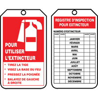 &eacute;tiquettes de s&eacute;curit&eacute; d'inspection et de contr&ocirc;le de l'&eacute;tat de l'&eacute;quipement, Plastique, 3-1/8" la x 5-7/8" h, Français M & M Nord Ouest Inc