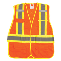 Veste d'arpenteur résistante aux flammes, Orange haute visibilité, Grand, Polyester, CSA Z96 classe 2 - niveau 2 SGF137 | M & M Nord Ouest Inc