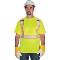 T-shirt conforme &agrave; la CSA, Polyester, Moyen, Jaune lime haute visibilit&eacute; M & M Nord Ouest Inc