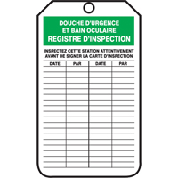 &eacute;tiquettes de s&eacute;curit&eacute; d'inspection et de contr&ocirc;le de l'&eacute;tat de l'&eacute;quipement, Papier cartonn&eacute;, 3-1/8" la x 5-7/8" h, Français M & M Nord Ouest Inc