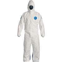 Hooded Coveralls, 4X-Large, Blue/White, Tyvek&reg; 400 D M & M Nord Ouest Inc