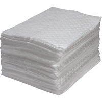 Feuilles absorbantes en fibres fines de premi&egrave;re qualit&eacute;, Huile seulement, 15" x 17", 30 gal. d'absorption M & M Nord Ouest Inc