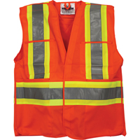 Traffic Safety Vest, High Visibility Orange, Medium/Small, Polyester M & M Nord Ouest Inc