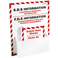 Postes d'information de fiches de données de sécurité, Anglais & français, Compris reliures SEJ592 | M & M Nord Ouest Inc
