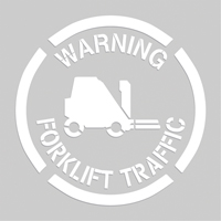 Pochoirs de marquage du sol - Warning Forklift Traffic, Pictogramme, 20" x 20" SEK520 | M & M Nord Ouest Inc