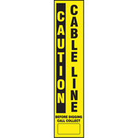 D&eacute;calcomanies pour piquet flexible de marquage - Caution Cable Line M & M Nord Ouest Inc