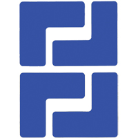 Floor Corner Marks, L, 5" L x 2" W, Blue, Polyester M & M Nord Ouest Inc