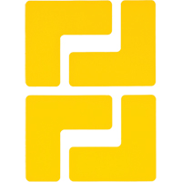 Floor Corner Marks, L, 5" L x 2" W, Yellow, Polyester M & M Nord Ouest Inc