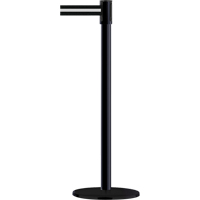 Slimline TensaBarrier&reg; Barrier Post, Steel, 38" H, Black/White Tape, 7.5' Tape Length M & M Nord Ouest Inc