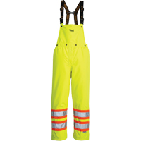 Pantalon de s&eacute;curit&eacute; Journeyman d&eacute;tachable &agrave; bavette, Polyester, Petit, Jaune lime haute visibilit&eacute; M & M Nord Ouest Inc