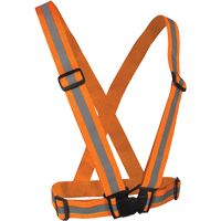 Harnais de sécurité élastique, Orange haute visibilité, Couleur réfléchissante Argent, Taille unique SFJ603 | M & M Nord Ouest Inc