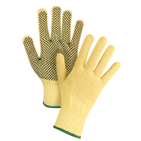 Gants tricot&eacute;s sans couture &agrave; pois, Taille Moyen/8, Calibre 7, Rev&ecirc;tement PVC, Enveloppe en Kevlar, ASTM ANSI niveau A2/EN 388 niveau 3 M & M Nord Ouest Inc