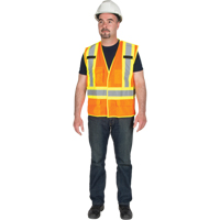 Veste de s&eacute;curit&eacute; d&eacute;tachable en cinq points de premi&egrave;re qualit&eacute;, Orange haute visibilit&eacute;, Grand/T-Grand, Polyester M & M Nord Ouest Inc