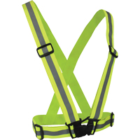 Elastic Safety Harness, High Visibility Lime-Yellow, Silver Reflective Colour, One Size SFU581 | M & M Nord Ouest Inc