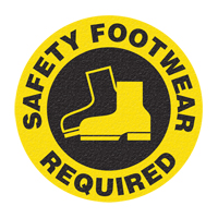 Panneau de signalisation au sol  Safety Footwear , Adh&eacute;sif, Anglais avec pictogramme M & M Nord Ouest Inc