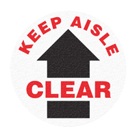Panneau de signalisation au sol  Keep Aisle Clear , Adh&eacute;sif, Anglais avec pictogramme M & M Nord Ouest Inc