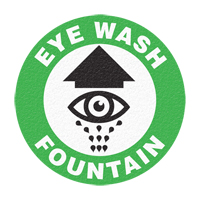 Panneau de signalisation au sol  Eye Wash Fountain , Adh&eacute;sif, Anglais avec pictogramme M & M Nord Ouest Inc