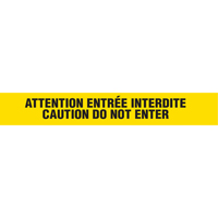 Rubans pour barricades, Bilingue, 3" la x 1000' lo, 3 mils, Noir sur jaune M & M Nord Ouest Inc