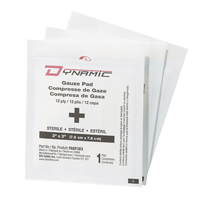 Gaze Dynamic, Tampon, 3" lo x 3" la, St&eacute;rile, Dispositif m&eacute;dical Classe 1 M & M Nord Ouest Inc