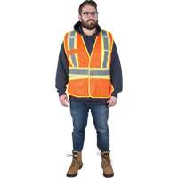 Flame-Resistant Surveyor Vest, High Visibility Orange, Medium, Polyester M & M Nord Ouest Inc