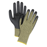 Gants &eacute;lastiques sans coutures r&eacute;sistants &agrave; la coupe noir & jaune, Taille 2T-Grand/11, Calibre 13, Rev&ecirc;tement Mousse de nitrile, Enveloppe en Aramide, ASTM ANSI niveau A6 M & M Nord Ouest Inc