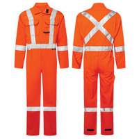 UltraSoft&reg; 7 oz. High-Visibility Deluxe Coveralls, Size 60-62 (Tall), Orange M & M Nord Ouest Inc