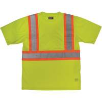 Short-Sleeved Safety T-Shirt with Pocket, Polyester, Large, High Visibility Lime-Yellow M & M Nord Ouest Inc