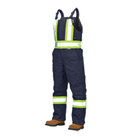 Duck Lined Safety Overalls, Cotton, Large, Navy Blue M & M Nord Ouest Inc