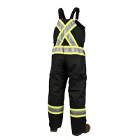 Lined Safety Overalls, Polyester/Polyurethane, Large, Black M & M Nord Ouest Inc