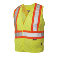 5-Point Tearaway Safety Vest, High Visibility Lime-Yellow, Large/X-Large, Polyester M & M Nord Ouest Inc