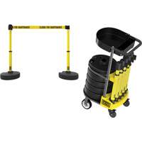 PLUS Barrier Post Cart Kit with Tray, 75' L, Metal, Yellow M & M Nord Ouest Inc