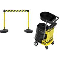 PLUS Barrier Post Cart Kit with Tray, 75' L, Metal, Yellow M & M Nord Ouest Inc