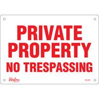 Enseigne Private Property, 7" x 10", Aluminium, Anglais M & M Nord Ouest Inc