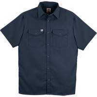 Chemise de travail &agrave; manches courtes en tissu crois&eacute; avec boutons-pression, Hommes, Moyen (grande taille), Bleu marin M & M Nord Ouest Inc