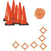 Ensemble de cônes de signalisation et chaînes, 28", Orange SGO162 | M & M Nord Ouest Inc