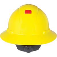 Full Brim Hardhat with Uvicator Sensor, Ratchet Suspension M & M Nord Ouest Inc