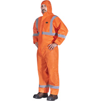 2077 Hooded Coveralls with Reflective Tape, Small, Orange, SMS M & M Nord Ouest Inc