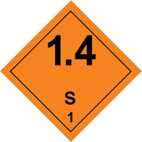 Étiquettes de manutention de matières dangereuses, 4" lo x 4" la, Noir/orange SGQ529 | M & M Nord Ouest Inc