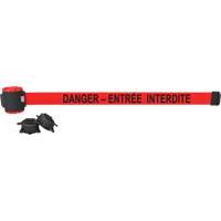Wall Mount Barrier, Plastic, Magnetic Mount, 30', Red Tape M & M Nord Ouest Inc