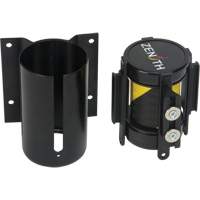 Wall Mount Barrier with Magnetic Tape, Steel, Screw Mount, 7', Black and Yellow Tape M & M Nord Ouest Inc