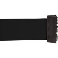 Barri&egrave;re &agrave; fixation murale avec ruban magn&eacute;tique, Acier, Fixation par vis, 12', Ruban Noir M & M Nord Ouest Inc