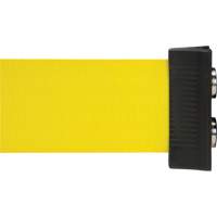 Barri&egrave;re &agrave; fixation murale avec ruban magn&eacute;tique, Acier, Fixation par vis, 7', Ruban Jaune M & M Nord Ouest Inc