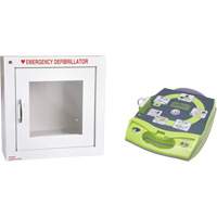 Défibrillateur entièrement automatisé AED Plus<sup>MD</sup> en anglais avec armoire murale munie d'une alarme, Automatique, Anglais, Classe 4 SGR004 | M & M Nord Ouest Inc
