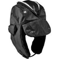 N-Ferno&reg; Zippered Trapper Hat, Polyurethane/Satin Lining, Medium/Small, Black M & M Nord Ouest Inc